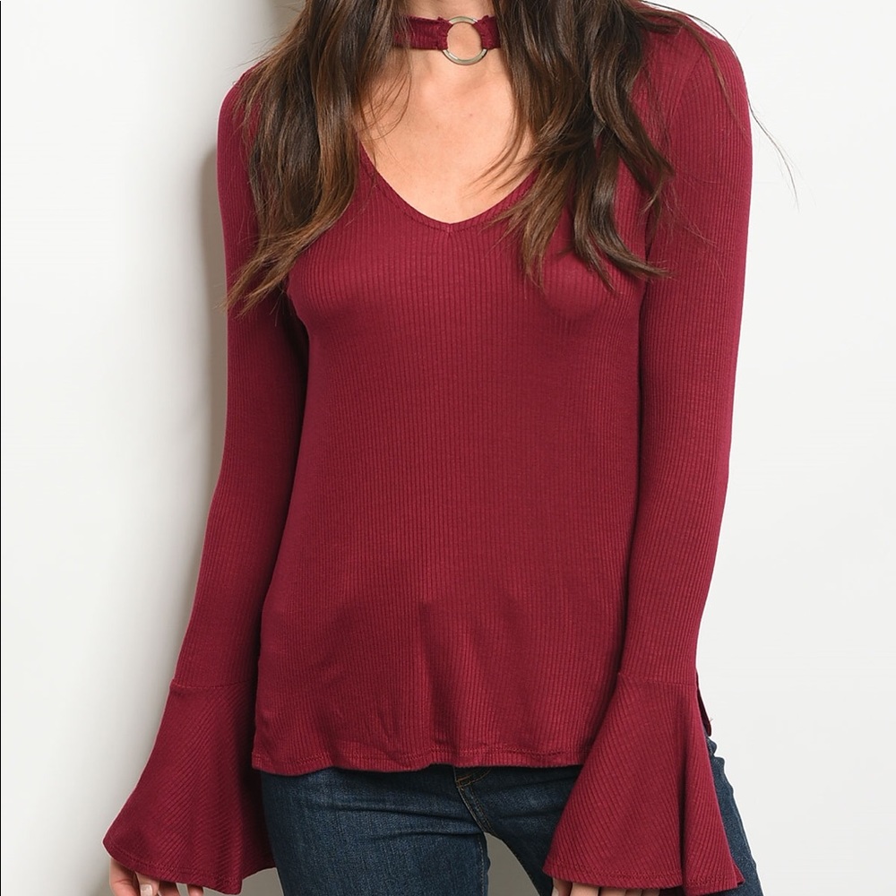 V-Neck Choker Long Sleeve - Picture 2 of 4